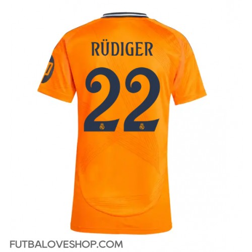 Dres Real Madrid Antonio Rudiger #22 Preč pre Ženy 2024-25 Krátky Rukáv